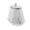 10&#x22; White Stoneware Contemporary Decorative Jar